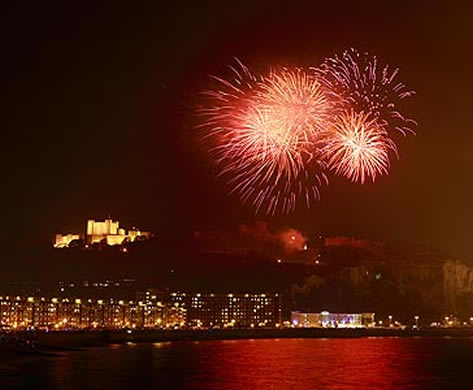 2012 Olympic Ceremony Fireworks over Dover Castle by Alan Duncan - commercial photographer in Kent
