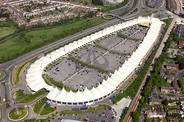 arial photo of Ashford Retail Shopping Outlet in Kent