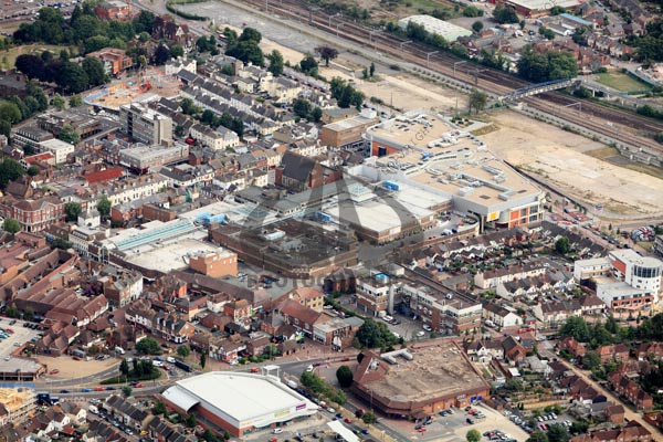 aerial photo of Ashford town centre showing County Square