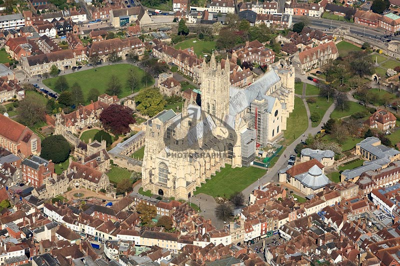 aerial photo of Canterbury Cathedral, Kent