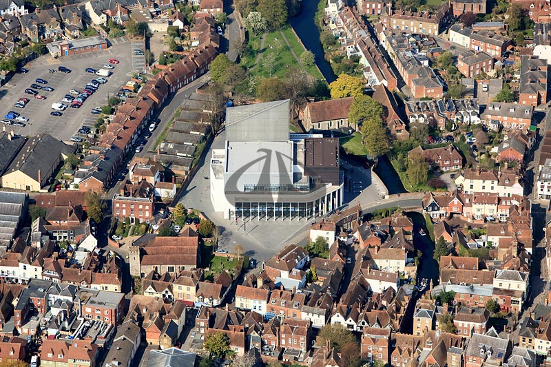 aerial photo new Marlowe Theatre Canterbury, Kent