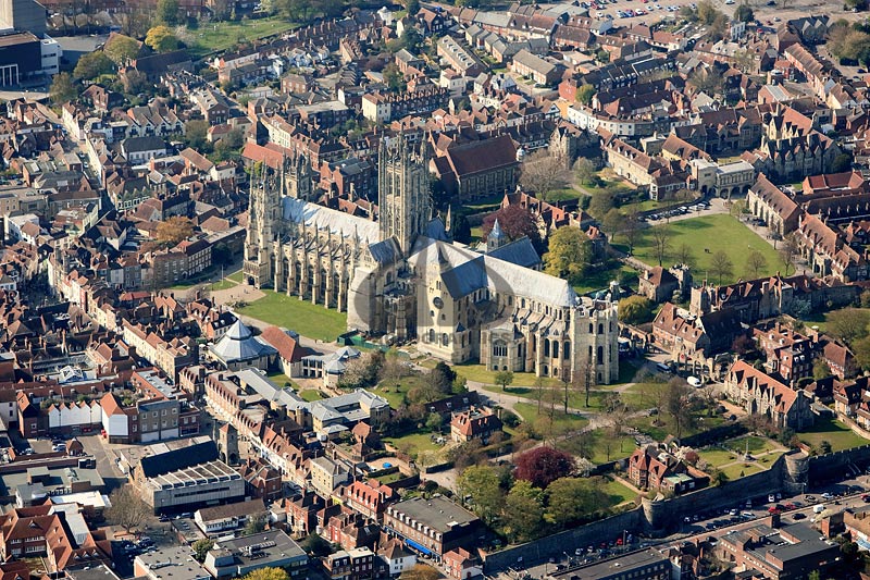 aerial photograph - Canterbury Cathedral and grounds