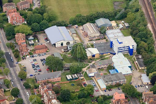 aerial view of East Kent College, Folkestone