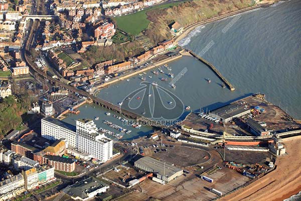 aerial photo of Folkestone Harbour