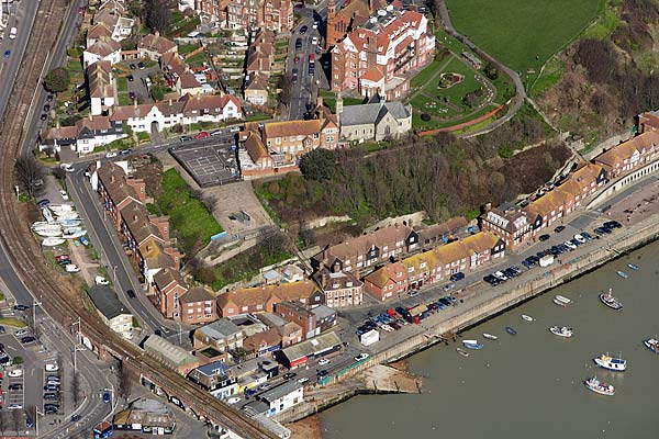 aerial photograph of the old harbour and The Durlocks in Folkestone, Kent
