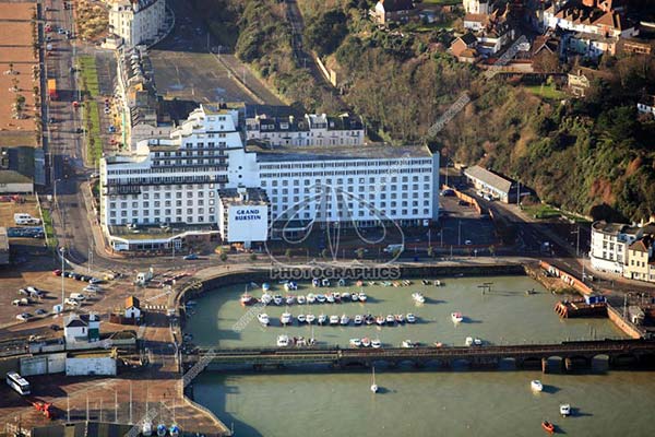 aerial photo of the Grand Burstin Hotel, Folkestone
