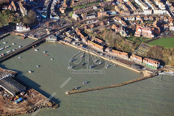 aerial photo of Folkestone Harbour, The Stade and Fish Market