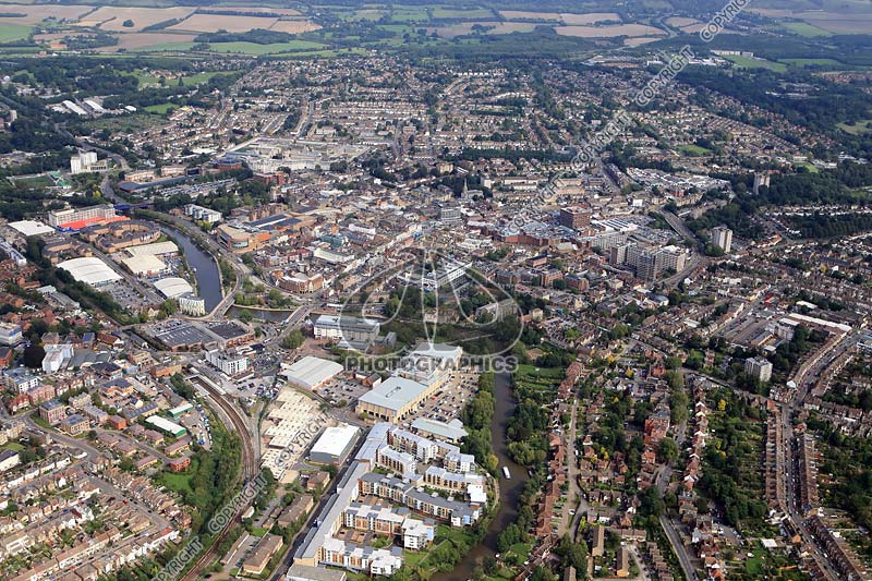 aerial photograph of Maidstone town centre