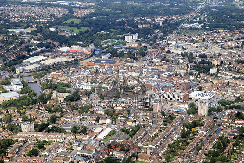aerial photograph Maidstone town centre.
