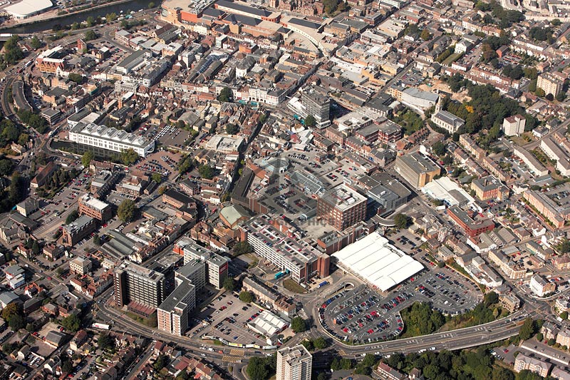 aerial photo of Maidstone town centre.