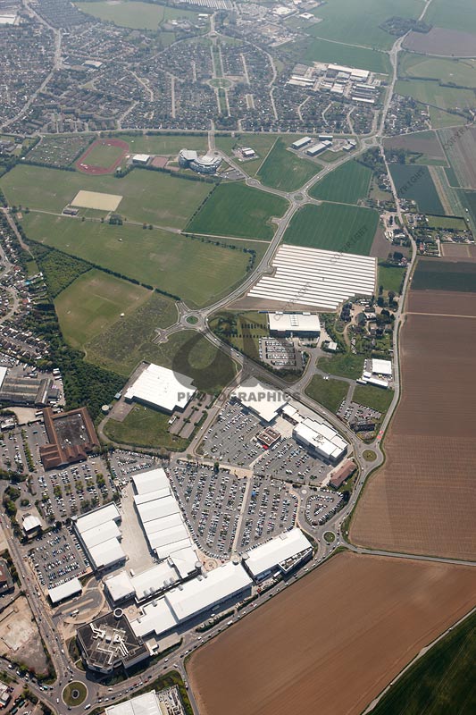 aerial photograph of Westwood Cross shopping centre, Kent