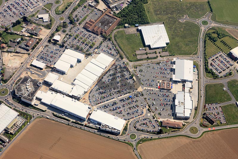 aerial photo of Westwood Cross shopping centre