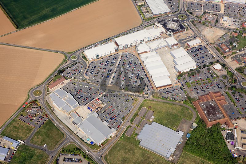 aerial photograph of Westwood Cross shopping centre, Kent